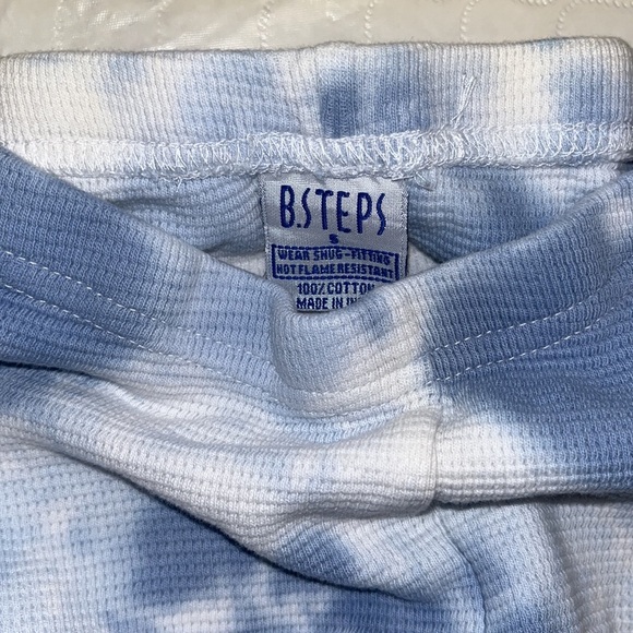 B Steps tie dye blue and white thermal long sleeve shirt and pants set - Picture 7 of 9